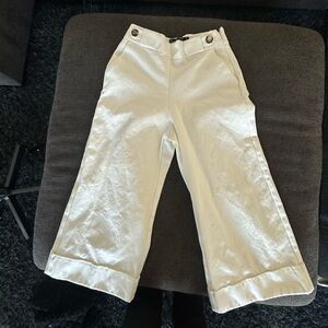 Zara Cream Wide-Leg Pants